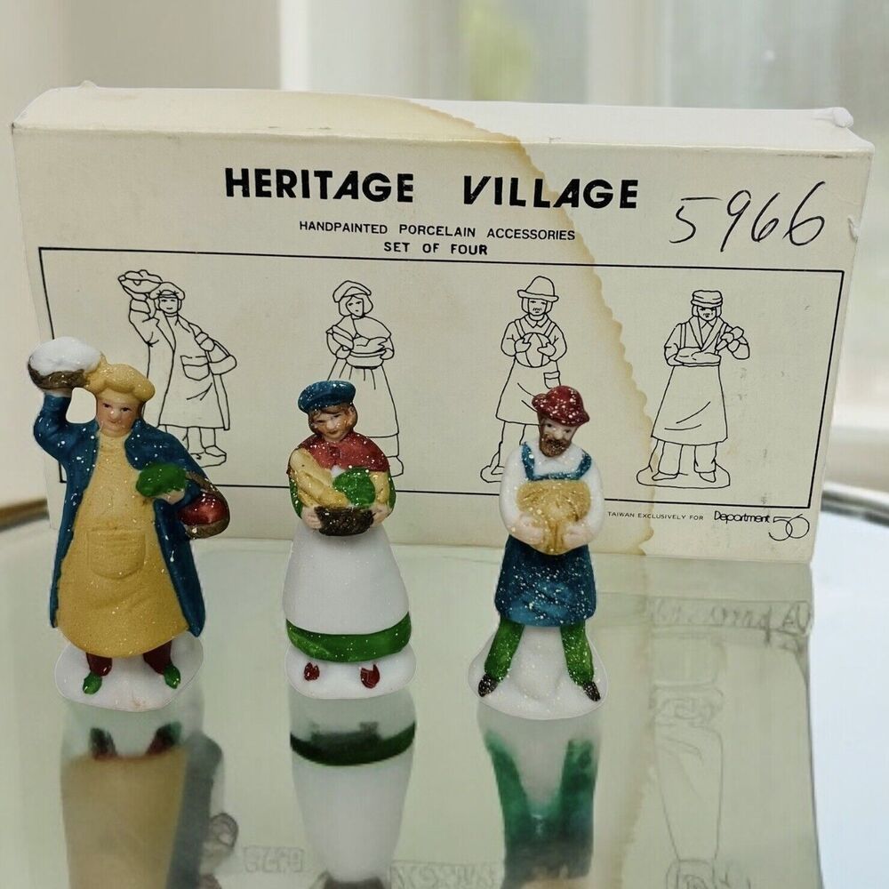 Dept 56 Heritage Village Collection Shopkeepers Set of 3 Figures Only Retired
